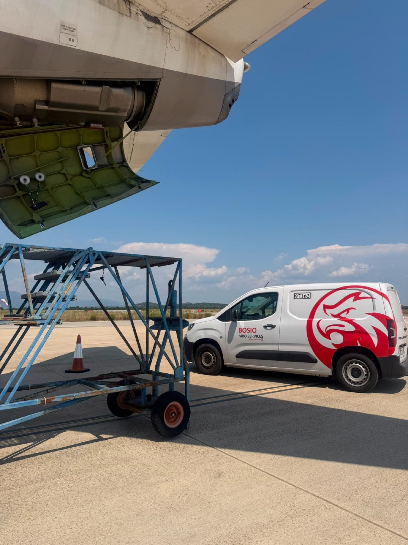 Bosio line maintenance van on the ramp