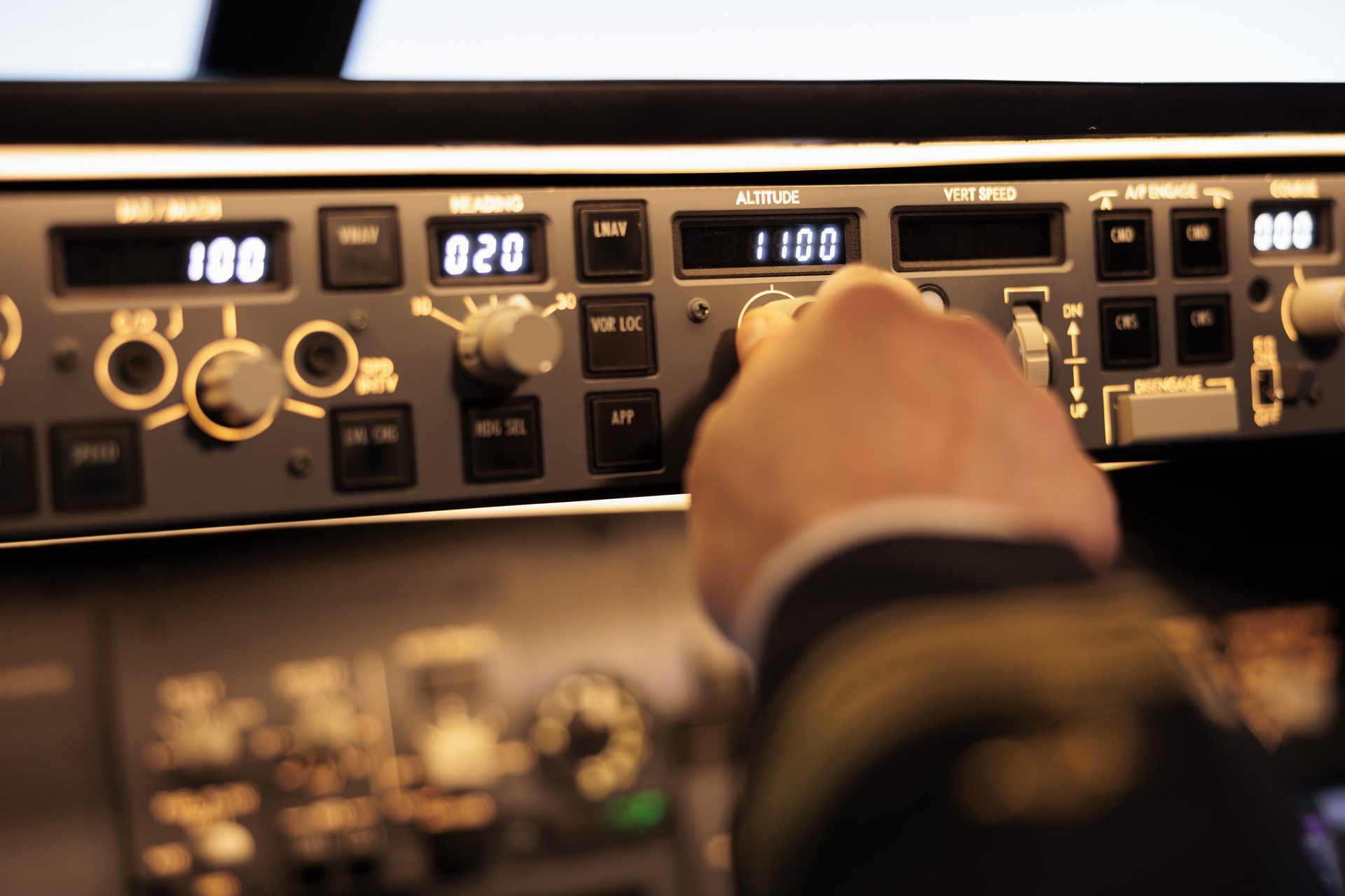 Flight deck panel during an engine run-up check
